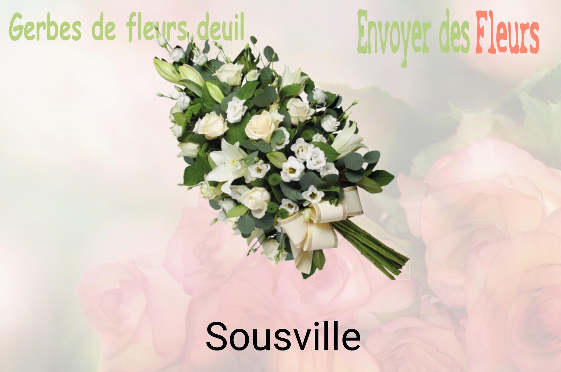 Gerbe de fleurs de deuil livrée à Sousville